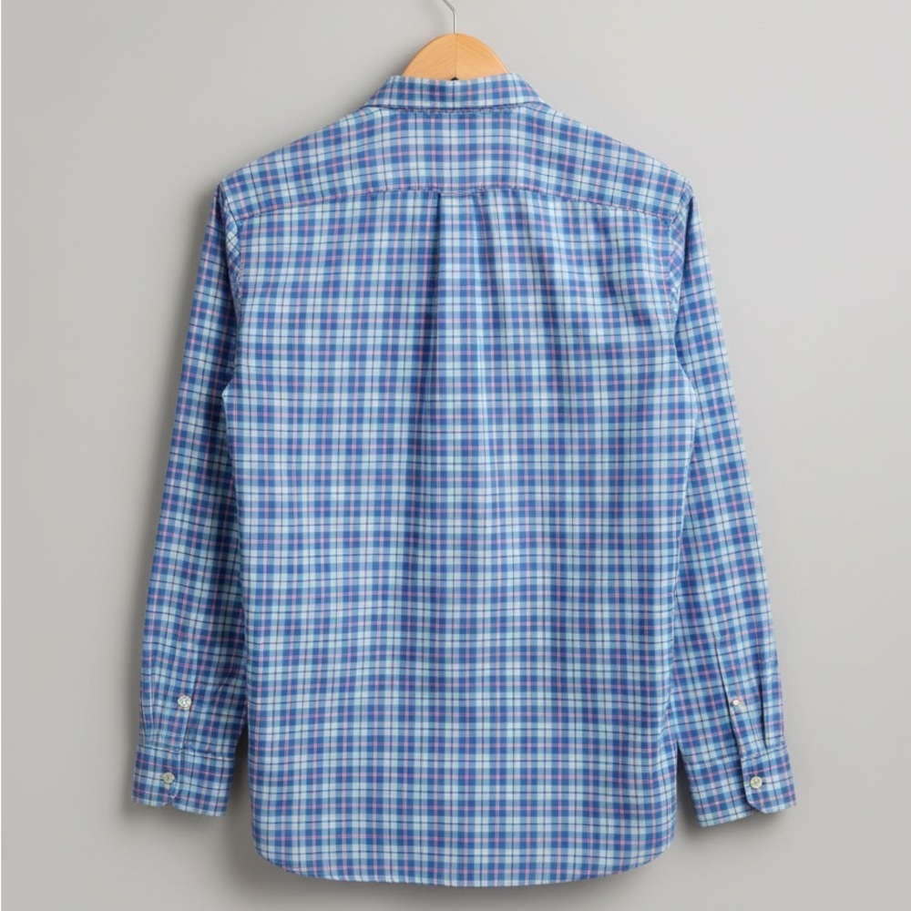 Vineyard Vines Performance Button Down Shirt Mens XL Blue Plaid Stretch Whale - Picture 2 of 6